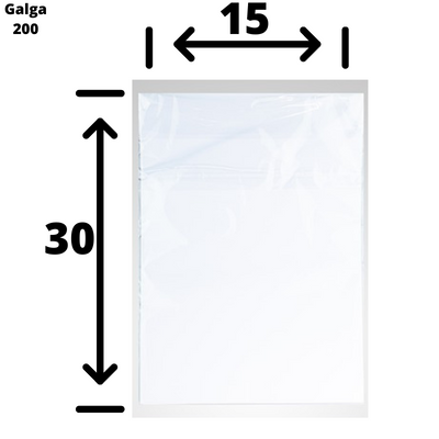 Bolsa transparente 22x30cm 70% reciclada 50 micras en packs de 2kg